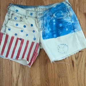 Artist Hand Painted Vintage Shorts